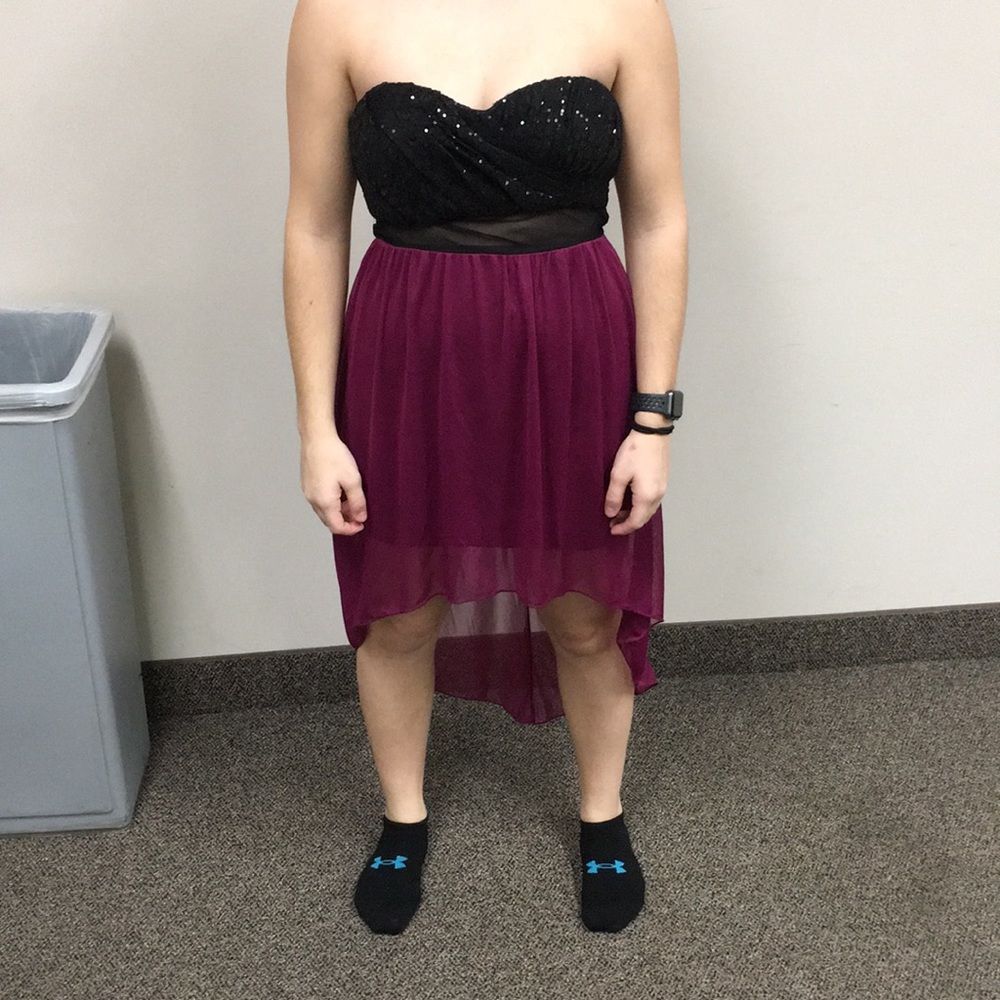 Purple Strapless Dress